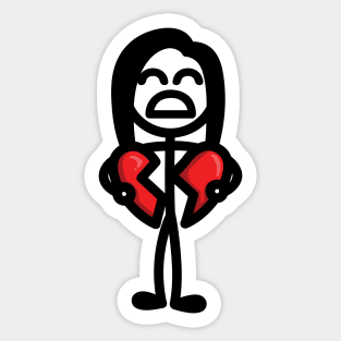 Broken Hearted Sticker